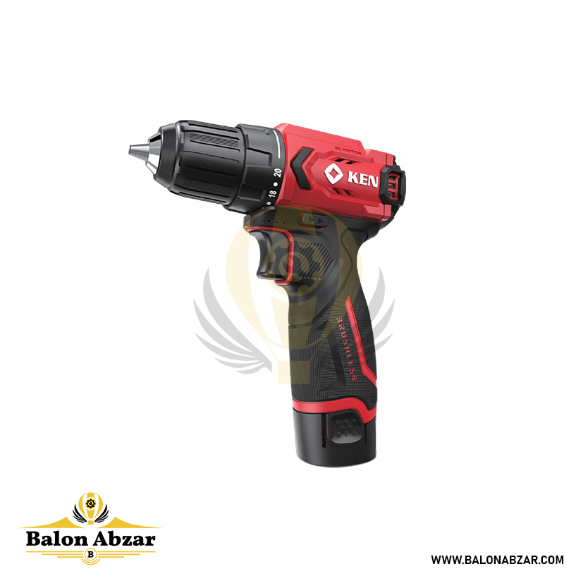  دریل شارژی براشلس 12 ولت KEN مدل BL7312-2 