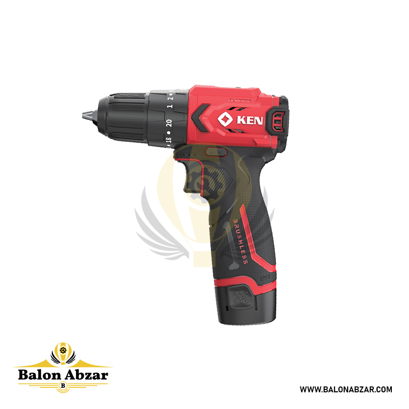  دریل پیچ‌گوشتی شارژی 12 ولت براشلس KEN مدل BL7312D‑2 