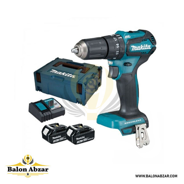 دریل شارژی جعبه و اقلام همراه ماکیتا مدل DHP483RTJ با گارانتی | بالن ابزار