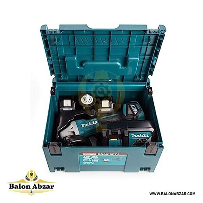  کیف MACPAK از جنس پلاستیک نشکن (BMC) ارائه شده با مینی‌فرز شارژی 18 ولت Makita DGA513RTJ | بالن ابزار 