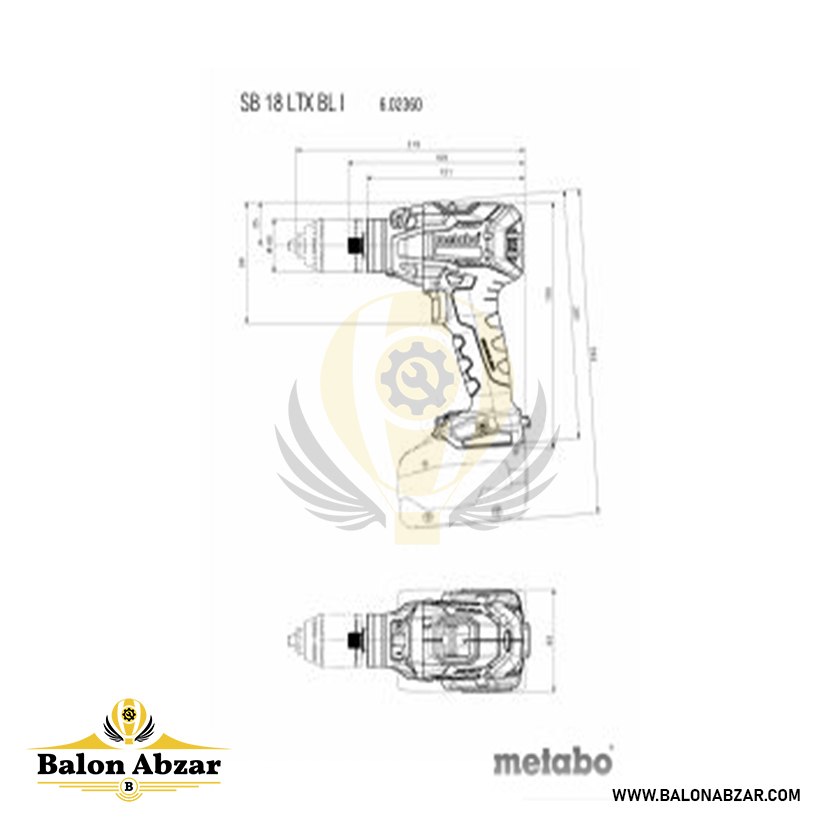  قیمت دریل شارژی 18 ولت متابو مدل SB 18 LTX BL I با گارانتی 18 ماهه 