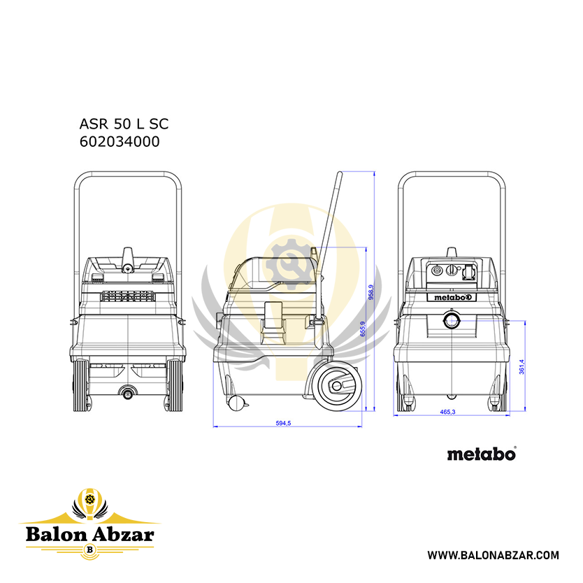  عکس انفجاری جاروبرقی متابو مدل ASR 50 L SC 