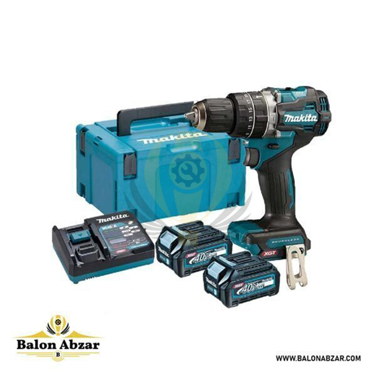 کیف و لوازم همراه دریل شارژی چکشی ماکیتا HP002GA201 شامل دو عدد باتری 2.5 آمپر