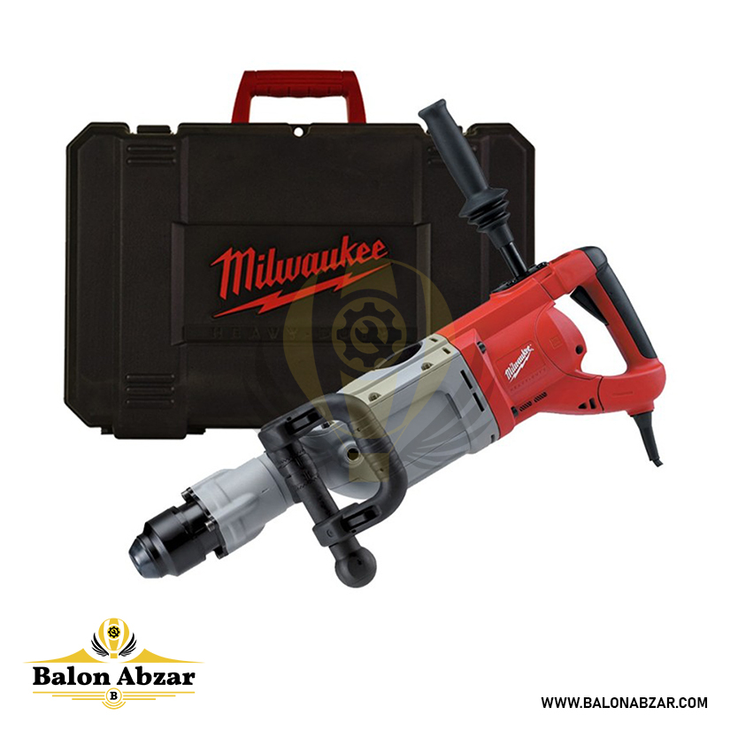  بتن‌کن پنج‌شیار ۱۰ کیلویی Milwaukee کابل 6 متری، دسته جلو و مستقیم کمکی، محافظ گرد و غبار، گریس، کیف مخصوص 